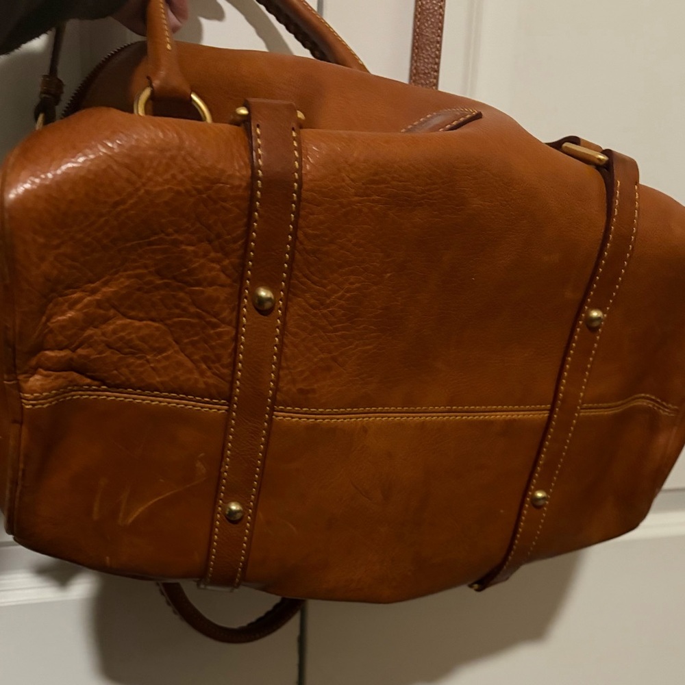Dooney & Bourke Signature Leather Satchel - Cognac Brown. This Is The Large. - Picture 6 of 6